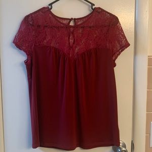 Maroon lace blouse